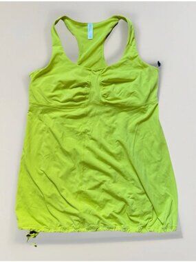 GAP FIT Size S Womens Neon Yellow Scoop Neck Slim Athletic Racer Back Tank Top